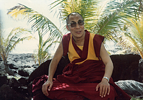 HH Dalai Lama at Kamoamoa, Puna Coast, Hawaii 1980