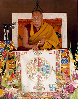 His Holiness the Dalai Lama at Nechung Dorje Drayang Ling, Hawaii April 1994