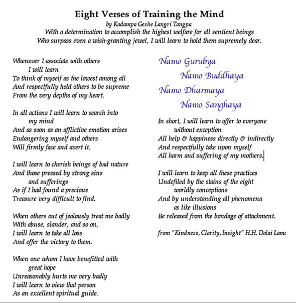 Eight Verses of Training the Mind