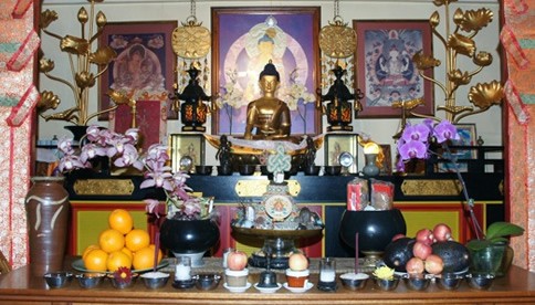 Shrine at Nechung Temple