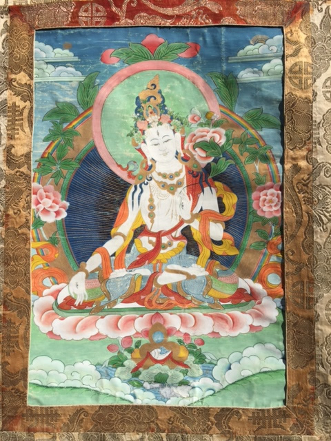 Hand Painted Thangka - White Tara $500