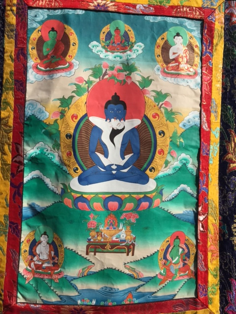 Hand Painted Thangka - Samantabhadra with Consort $1,000