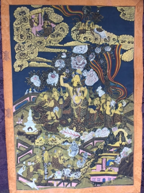 Hand Painted Thangka - Birth of Buddha $500